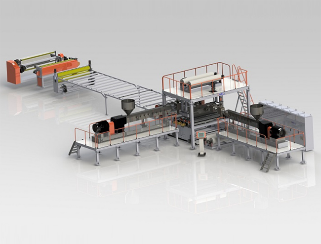 EVA waterproof membrane and waterproof board production line