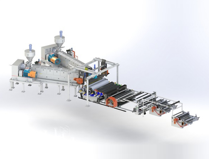 EPE Co extrusion three-layer adhesive film production line